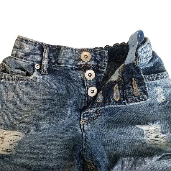 Sugar & Jade Girl's Button Front Rolled Hem Denim Shorts, Size 10S - Picture 4 of 7